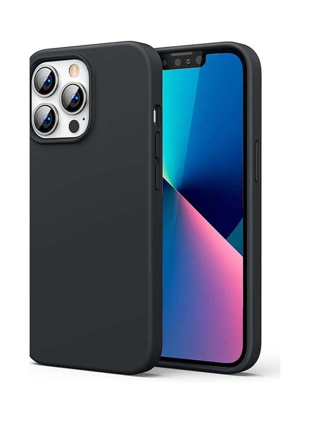 UGREEN Silicone Protective Case Compatible with iPhone 13 Pro 6.1 inch Soft Liquid Gel Rubber Cover Shockproof Bumper Anti-Scratch Anti-Fingerprint Anti-Drop Slim Thin Cover for iPhone 13 Pro Black Dark