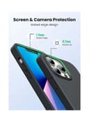 UGREEN Silicone Protective Case Compatible with iPhone 13 Pro 6.1 inch Soft Liquid Gel Rubber Cover Shockproof Bumper Anti-Scratch Anti-Fingerprint Anti-Drop Slim Thin Cover for iPhone 13 Pro Black Dark
