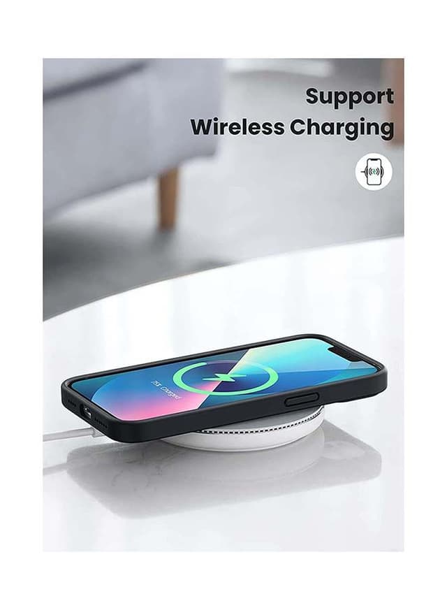 UGREEN Silicone Protective Case Compatible with iPhone 13 Pro 6.1 inch Soft Liquid Gel Rubber Cover Shockproof Bumper Anti-Scratch Anti-Fingerprint Anti-Drop Slim Thin Cover for iPhone 13 Pro Black Dark