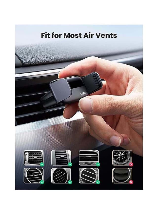 حامل جوال للسيارة  - اسود UGREEN - Mini Air Vent Car Mount For iPhone 13/13 Mini/13Pro/ 13 Pro Max/11/12 mini/Pro Max Galaxy S21 Ultra S20 S10 Devices