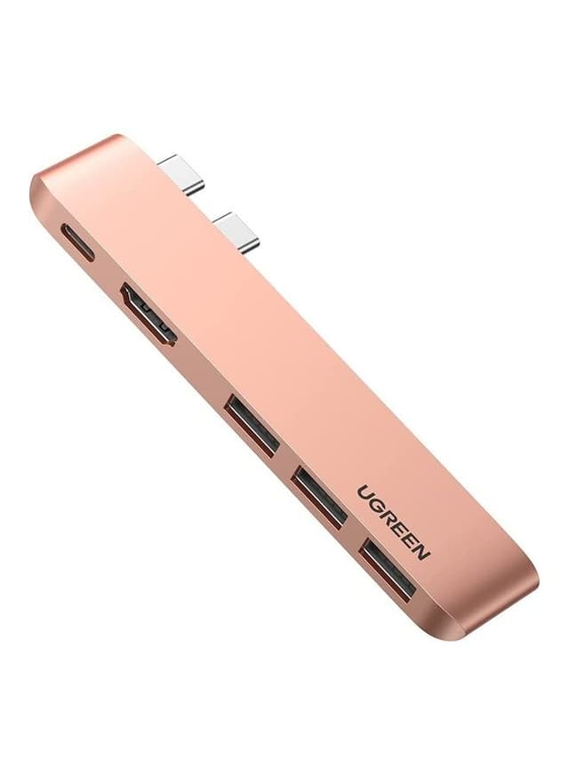 UGREEN USB C Hub for MacBook Pro 5-In-1 Type C Hub Adapter with 4K HDMI, USB-C Gen 2 port, 3*USB 3.0 Pink