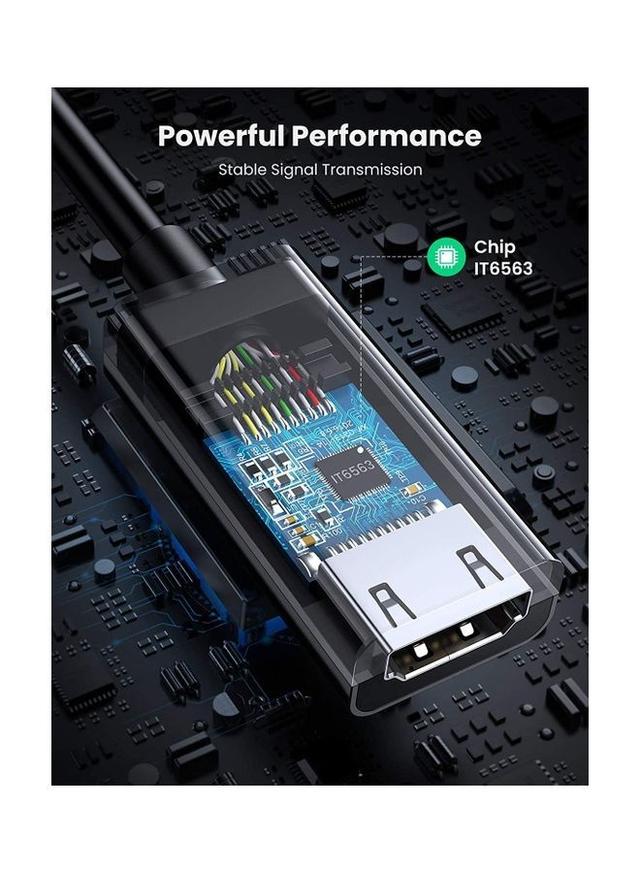 وصلة تحويل ( من DisplayPort الى Hdmi ) بدقة 4K 60Hz  - اسود UGREEN -  DisplayPort to HDMI Adapter  Male to Female DP to HDMI Converter Video Display Cord