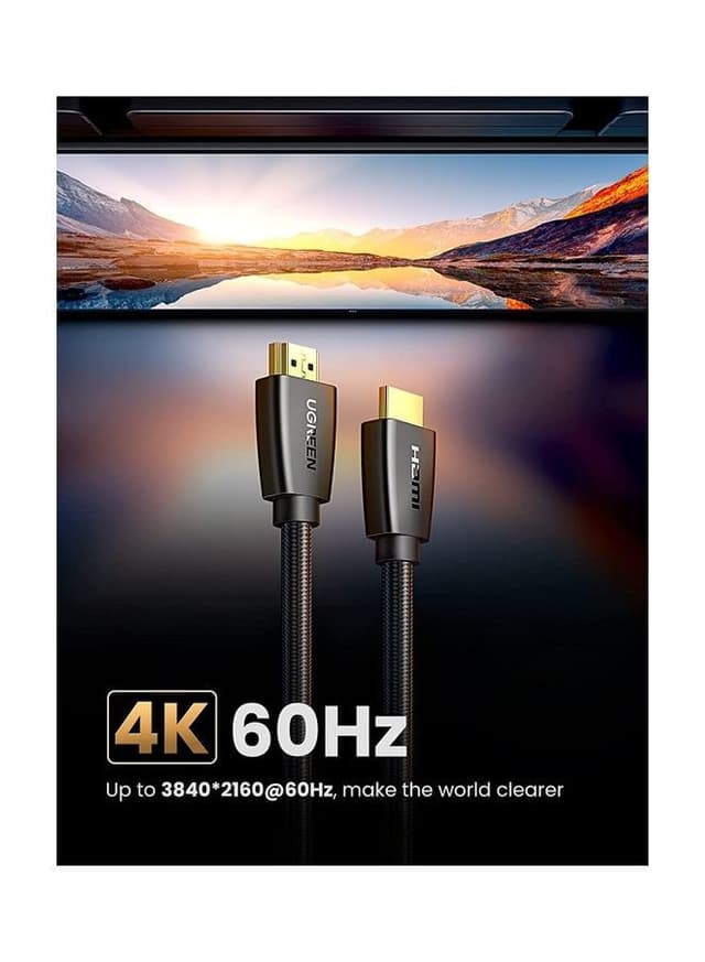 كابل HDMI 2.0 1M 2Pack Premium عالي السرعة HDMI إلى سلك فيديو HDMI 4K @ 60Hz Ultra HD سلك مضفر متوافق مع (MacBook Pro 2021 Nintendo Switch PS3 / 4/5 PC Laptop Black ) HDMI Cable 2.0 1M 2Pack Premium High