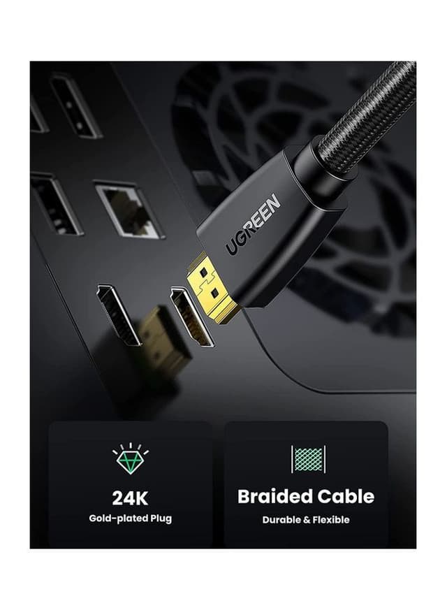 كابل HDMI 2.0 1M 2Pack Premium عالي السرعة HDMI إلى سلك فيديو HDMI 4K @ 60Hz Ultra HD سلك مضفر متوافق مع (MacBook Pro 2021 Nintendo Switch PS3 / 4/5 PC Laptop Black ) HDMI Cable 2.0 1M 2Pack Premium High