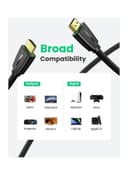 كابل HDMI 2.0 1M 2Pack Premium عالي السرعة HDMI إلى سلك فيديو HDMI 4K @ 60Hz Ultra HD سلك مضفر متوافق مع (MacBook Pro 2021 Nintendo Switch PS3 / 4/5 PC Laptop Black ) HDMI Cable 2.0 1M 2Pack Premium High