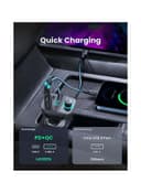 UGREEN Bluetooth FM Transmitter USB Car Charger 38W QC PD Fast Charging Radio Adapter Car Kit Built-in Mic Support Hands-Free Calls LED Backlit TF Card Flash Drive Black