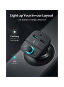 UGREEN Bluetooth FM Transmitter USB Car Charger 38W QC PD Fast Charging Radio Adapter Car Kit Built-in Mic Support Hands-Free Calls LED Backlit TF Card Flash Drive Black