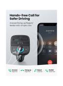 UGREEN Bluetooth FM Transmitter USB Car Charger 38W QC PD Fast Charging Radio Adapter Car Kit Built-in Mic Support Hands-Free Calls LED Backlit TF Card Flash Drive Black