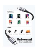 UGREEN iPhone Cable 3M [MFi Certified] USB C to Lightning Fast Charging Cord Braided Wire 18W Fast PD Charge for iPhone 13/12/11/XS/XR/Pro Max /Pro/Mini/SE/ ipad 9 Black - SW1hZ2U6NTQ1ODUw