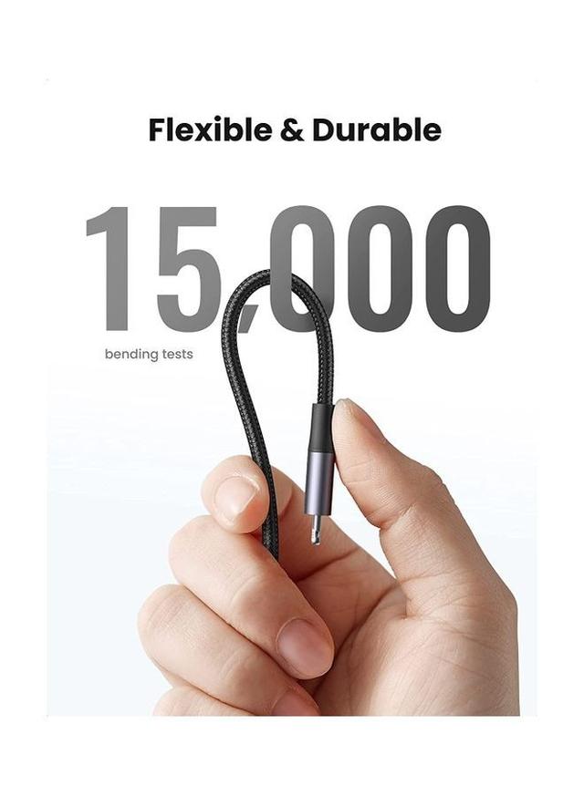 UGREEN iPhone Cable 3M [MFi Certified] USB C to Lightning Fast Charging Cord Braided Wire 18W Fast PD Charge for iPhone 13/12/11/XS/XR/Pro Max /Pro/Mini/SE/ ipad 9 Black