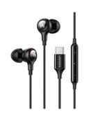 سماعات سلك بمنفذ تايب سي عازلة للضوضاء أسود يوجرين Ugreen Black Noise Isolation USB-C  In-ear Headphone