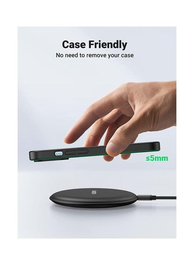 قاعدة شحن لاسلكي Qi بسرعة (15W) 15W Fast Qi Wireless Charging Pad Black