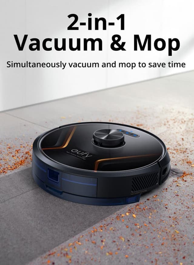 Eufy Robot X8 Hybrid Vacuum And Mop Cleaner 70W T2261 Black