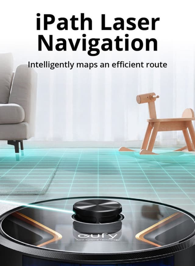 Eufy Robot X8 Hybrid Vacuum And Mop Cleaner 70W T2261 Black