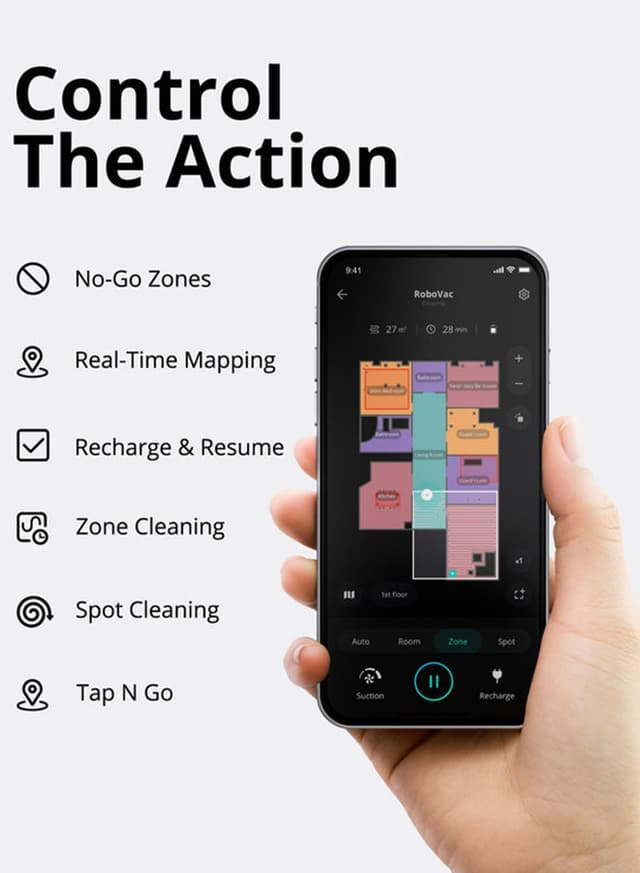 Eufy Robot X8 Hybrid Vacuum And Mop Cleaner 70W T2261 Black