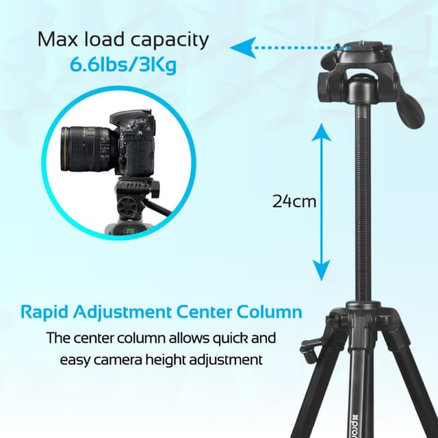 ترايبود ثلاثية الأرجل قابلة للطي  PROMATE Aluminium Alloy Tripod with Quick-Release Plate