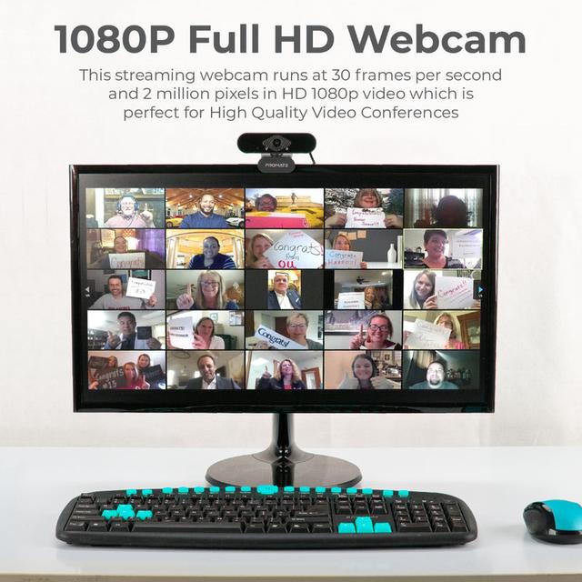 كاميرا ويب مع مايكروفون مدمج  PROMATE Auto Focus Full-HD Pro WebCam - SW1hZ2U6NTM2MDUx