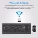 كيبورد و ماوس لاسلكيين  PROMATE Ultra-Slim Ergonomic Wireless Keyboard & Mouse Combo - 204490