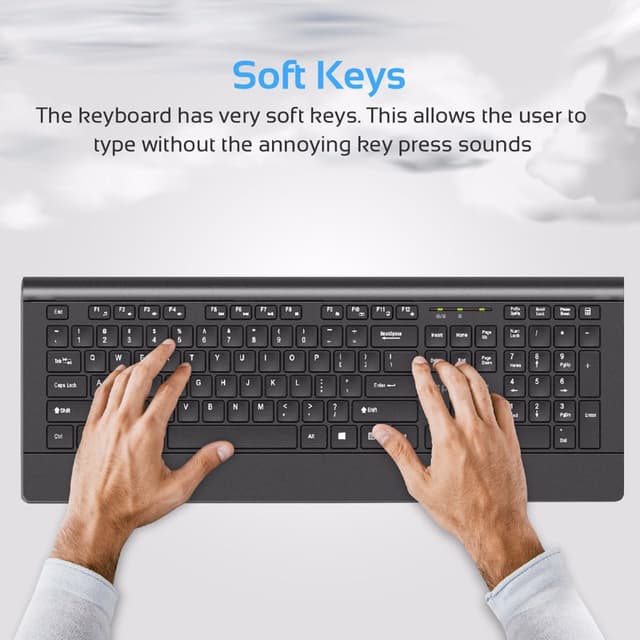 كيبورد و ماوس لاسلكيين  PROMATE Ultra-Slim Ergonomic Wireless Keyboard & Mouse Combo - 204492