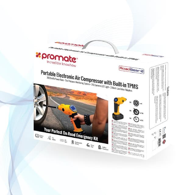 منفاخ كهربائي محمول متعدد الإستخدامات  PROMATE Portable Electronic Air Compressor - 204535