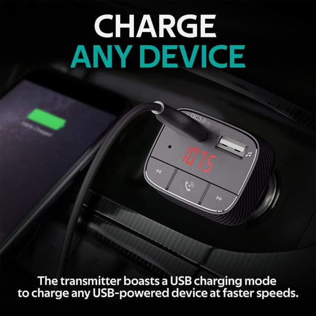 promate Car Wireless FM Modulator With Quick Charge 3.0 Port
