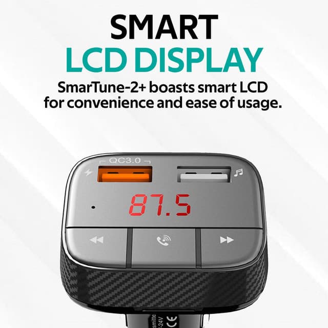 promate Car Wireless FM Modulator With Quick Charge 3.0 Port