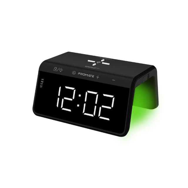 منبه ذكي 3 في 1  PROMATE Multi-Function LED Alarm Clock with 10W Wireless Charger