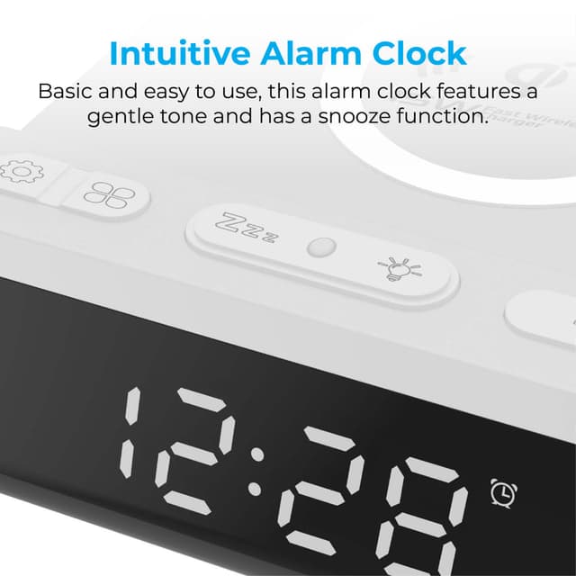 منبه ذكي 3 في 1  PROMATE LED Alarm Clock and Charging Station