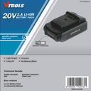 بطارية دريل 2 أمبير Vtools Compact & Removable 2.0Ah Lithium Ion Battery - SW1hZ2U6NTU2Mzk4