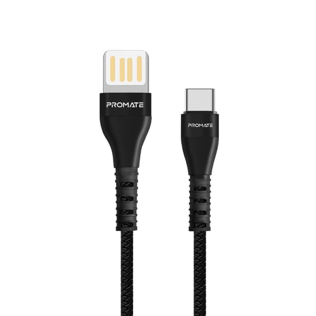 promate 2A Type-Câ„¢ Cable with 1.2m Tangle Free Cord and Long Bend Lifespan