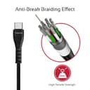 promate 2A Type-Câ„¢ Cable with 1.2m Tangle Free Cord and Long Bend Lifespan