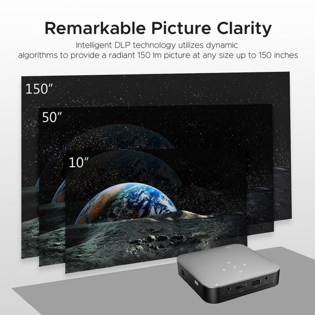 بروجكتور محمول بنظام أندرويد   PROMATE Touch Control Android 7.1 Portable Projector