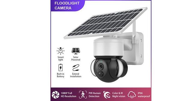 كاميرا مراقبة خارجية 360 درجة بالطاقة الشمسية 4G PTZ solar Battery Powered Floodlight camera - SW1hZ2U6NTU0NDk5