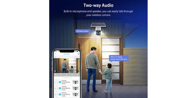 كاميرا مراقبة خارجية 360 درجة بالطاقة الشمسية 4G PTZ solar Battery Powered Floodlight camera