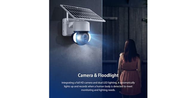 كاميرا مراقبة خارجية 360 درجة بالطاقة الشمسية 4G PTZ solar Battery Powered Floodlight camera