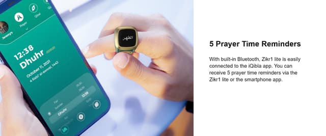 خاتم التسبيح الذكي زكر لايت Zikr Lite Smart Tasbih Ring