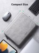 UGREEN Laptop Sleeve 13.3 Inch Compatible with MacBook Air 13 2021 2020 2019 PU Leather Case Water-Resistant Soft Padded Zipper Protective Briefcase-Gray