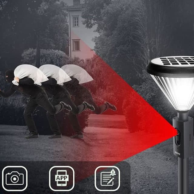 إضاءة ذكية للحدائق مع كاميرا مراقبة بالطاقة الشمسية ESCAM QF190 Wireless Solar Garden Light Camera