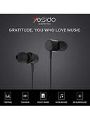 Yesido Wired Earphone In-Ear Extra Bass and Ergonomic Design Black - SW1hZ2U6NTQzNzQy