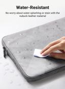 UGREEN Laptop Sleeve 13.3 Inch Compatible with MacBook Air 13 2021 2020 2019 PU Leather Case Water-Resistant Soft Padded Zipper Protective Briefcase-Gray