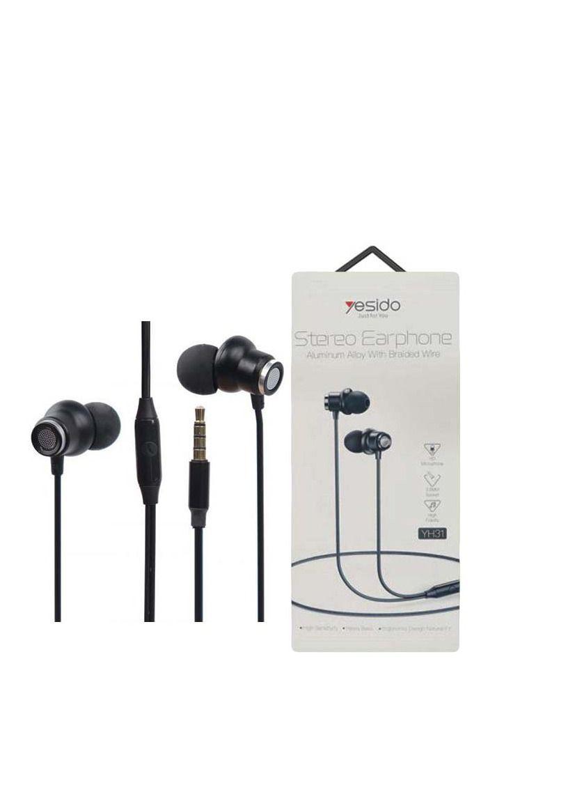 سماعات سلكية أسود YH31 Wired In-Ear Headphone - Yesido