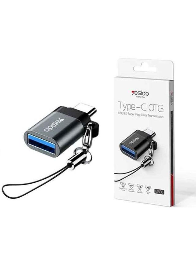محول OTG صغير من 3.0 USB إلى MicroUsb أسود | Yesido Micro OTG USB 3.0 Super Fast Data Transmission
