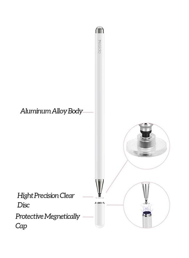 قلم لمس للرسم عالي الدقة أبيض | Capacitive Stylus Pen