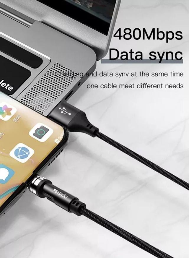 كيبل شحن متعدد المخارج 3في1 Rotating Magnetic 3in1 Cable - Yesido