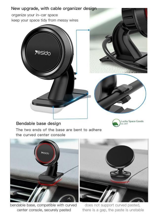 Yesido C60 Magnetic Suction Bracket Car Mobile Holder - SW1hZ2U6NTQzMTc1