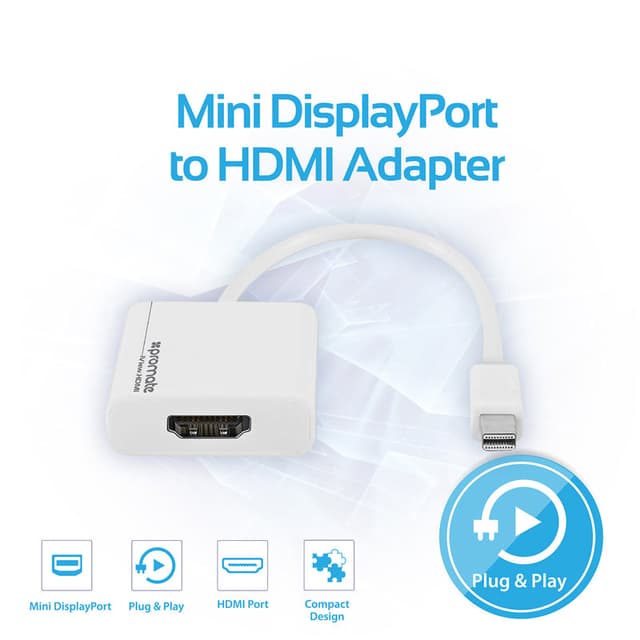 promate Premium Ultra-Compact Mini Display Port to HDMI