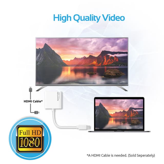 promate Premium Ultra-Compact Mini Display Port to HDMI