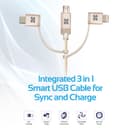 كيبل شحن متعدد الإستخدامات 3 في 1 - 1.2 متر   PROMATE Apple MFi Trio-ended Charge and Sync Cable