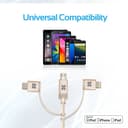 كيبل شحن متعدد الإستخدامات 3 في 1 - 1.2 متر   PROMATE Apple MFi Trio-ended Charge and Sync Cable