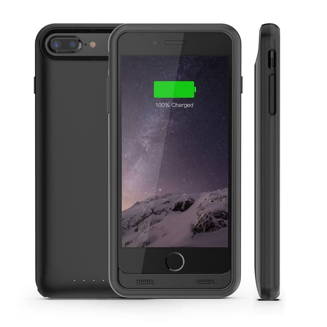 باور بانك 3,100mAh وكفر لهاتف iPhone 8 Plus أسود iPhone 8 Plus Case with Battery - Merlin